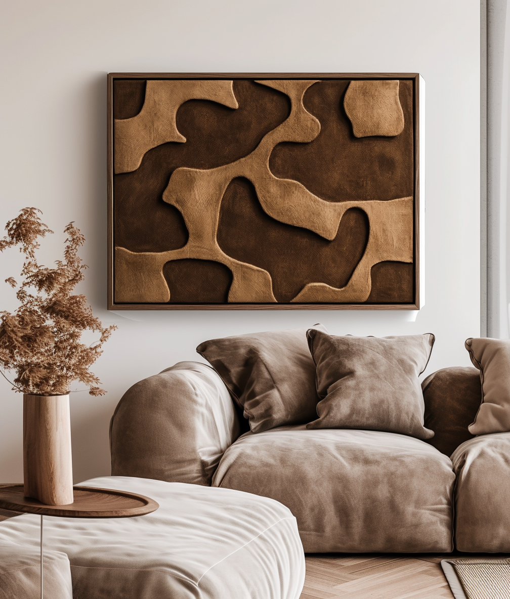 Earthbound Flow - Texture Abstract Organic Flowing Oil Painting Wall Art