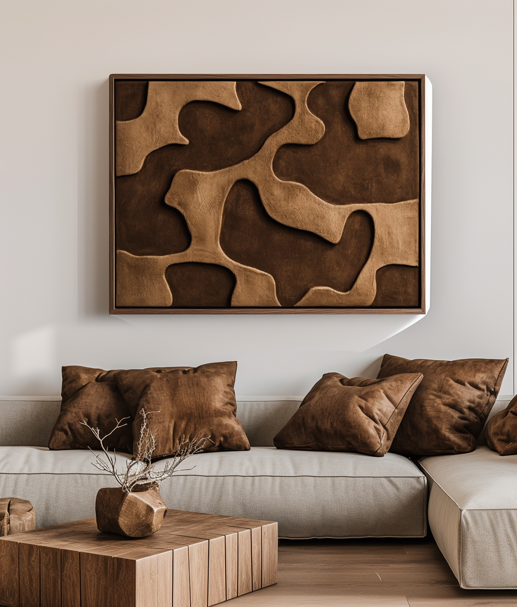 Earthbound Flow - Texture Abstract Organic Flowing Oil Painting Wall Art