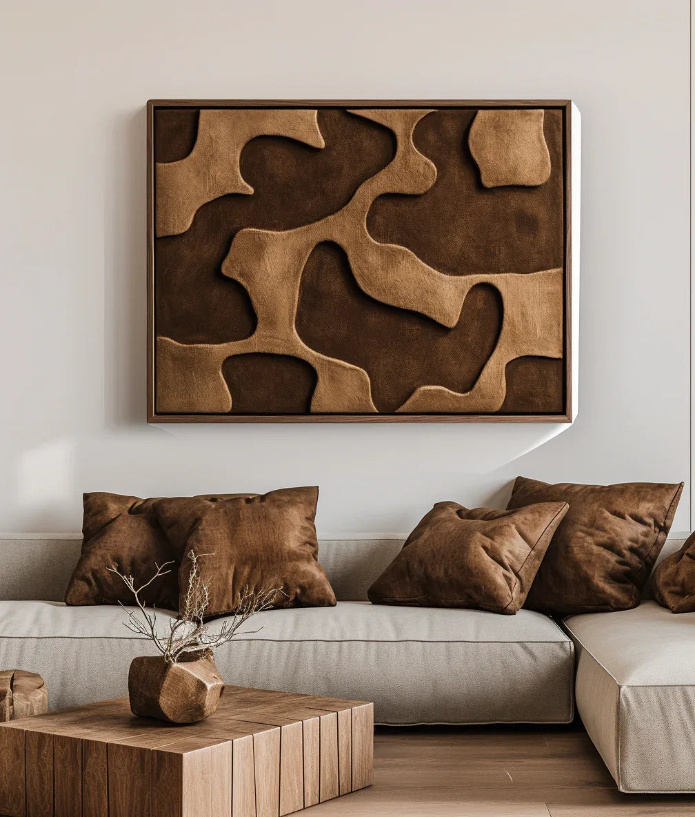Earthbound Flow - Texture Abstract Organic Flowing Oil Painting Wall Art - artextured