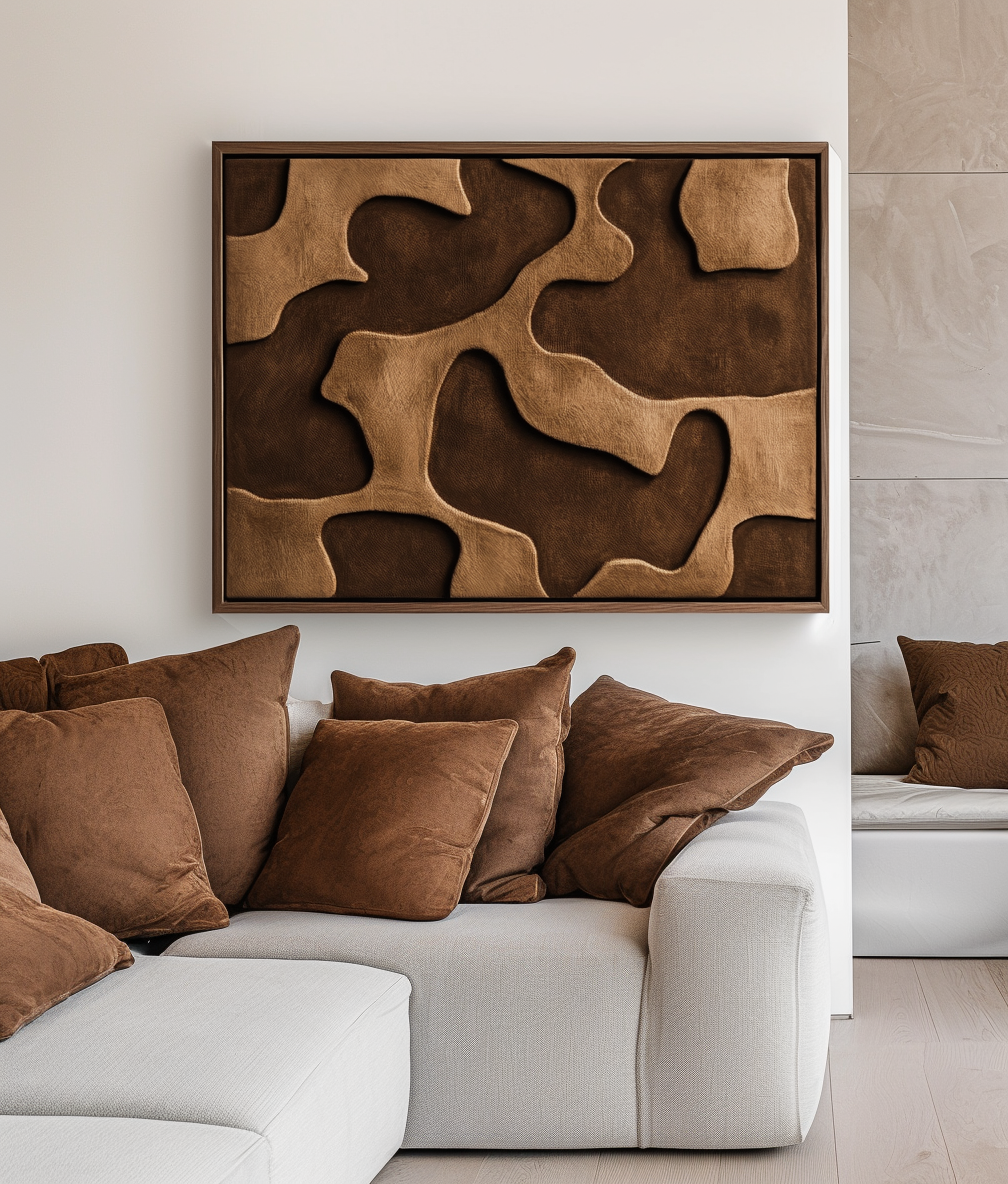 Earthbound Flow - Texture Abstract Organic Flowing Oil Painting Wall Art