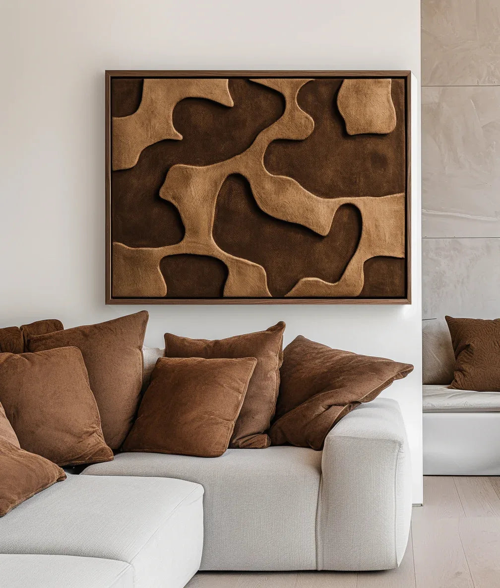 Earthbound Flow - Texture Abstract Organic Flowing Oil Painting Wall Art - artextured