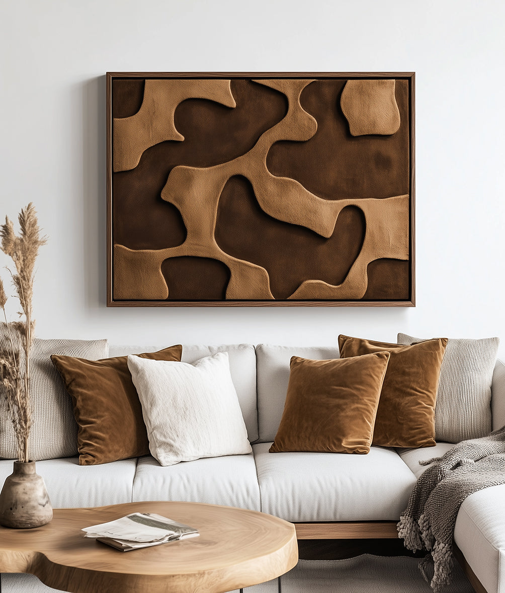 Earthbound Flow - Texture Abstract Organic Flowing Oil Painting Wall Art