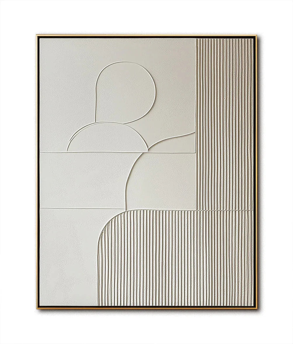 Harmonic Duality-Modern Minimalist Art Featuring Arcs and Lines on a Double-Sided Wall - artextured