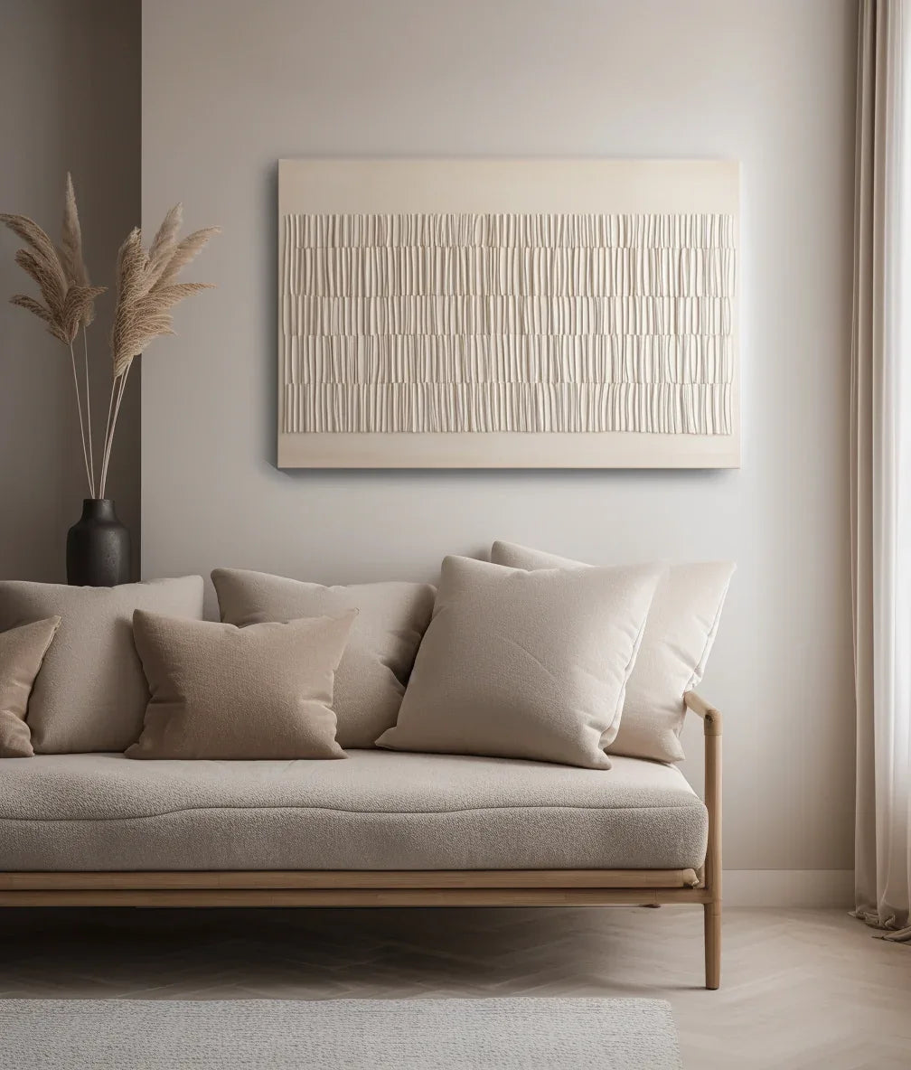 Serene Weave-Modern Minimalist White Texture Abstract Wall Art - artextured