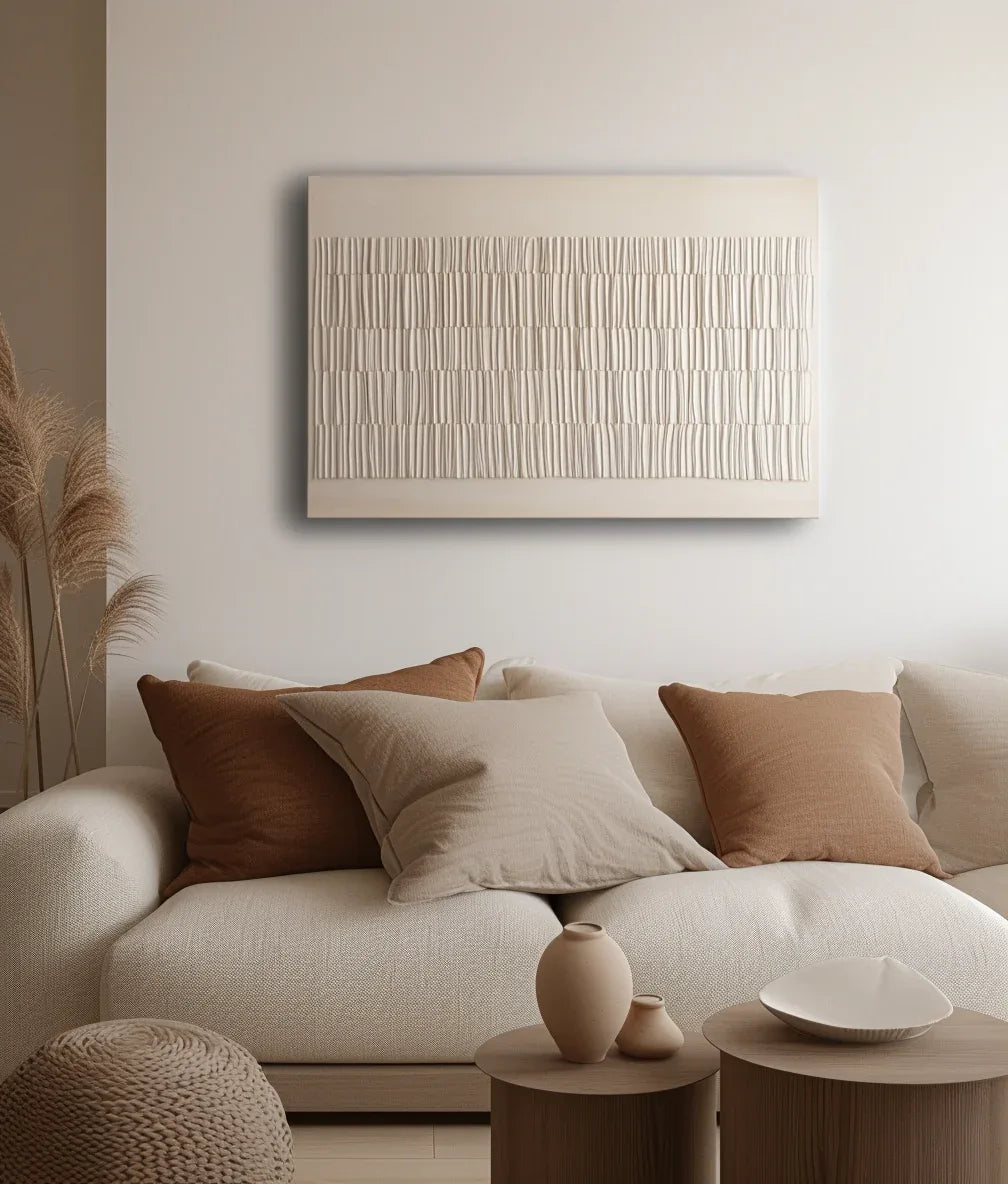 Serene Weave-Modern Minimalist White Texture Abstract Wall Art - artextured