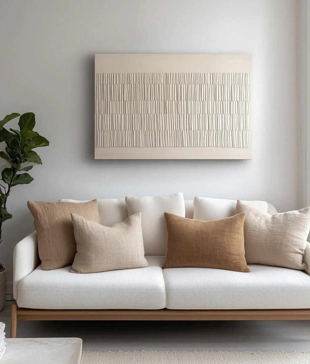 Serene Weave-Modern Minimalist White Texture Abstract Wall Art - artextured