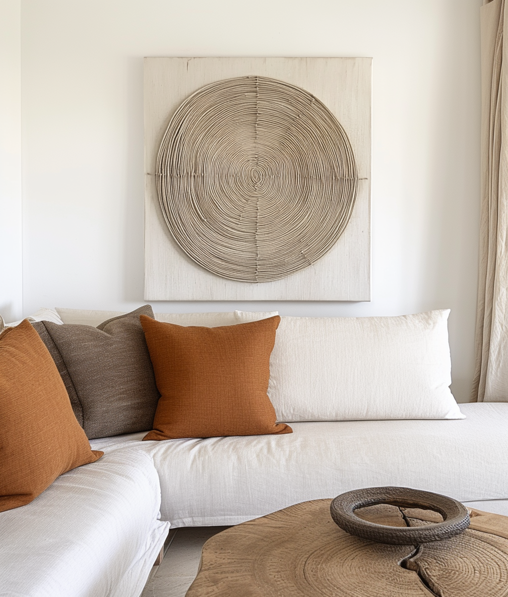 Earthly Harmony Textured Panel-3D Minimalist Abstract Texture Concentric Circle Oil Painting Wall Art