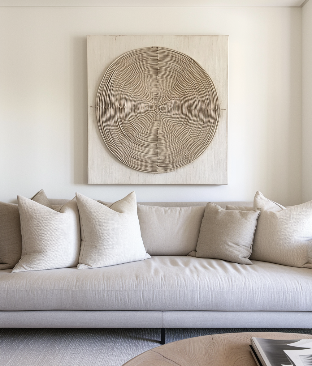 Earthly Harmony Textured Panel-3D Minimalist Abstract Texture Concentric Circle Oil Painting Wall Art