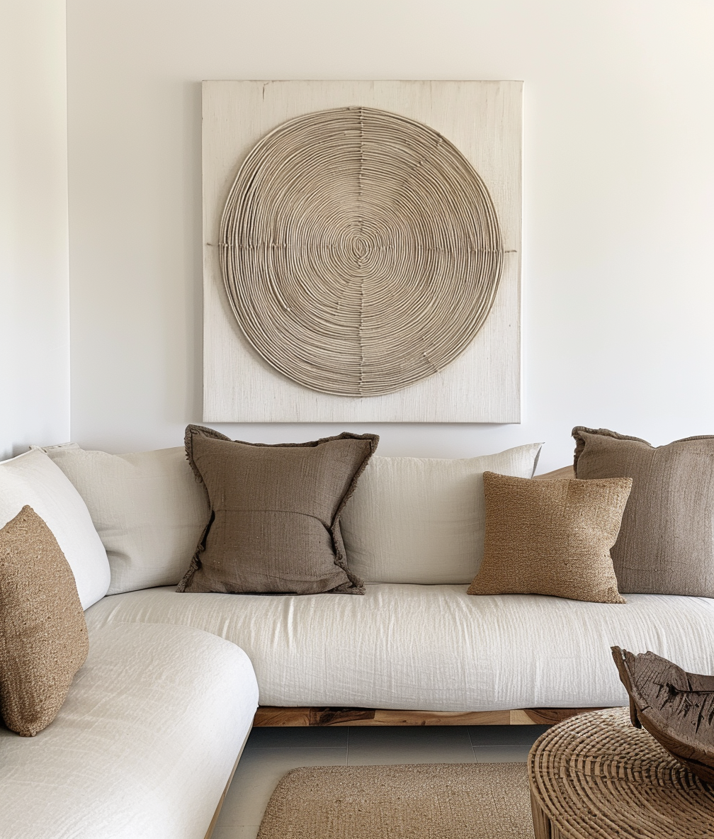 Earthly Harmony Textured Panel-3D Minimalist Abstract Texture Concentric Circle Oil Painting Wall Art