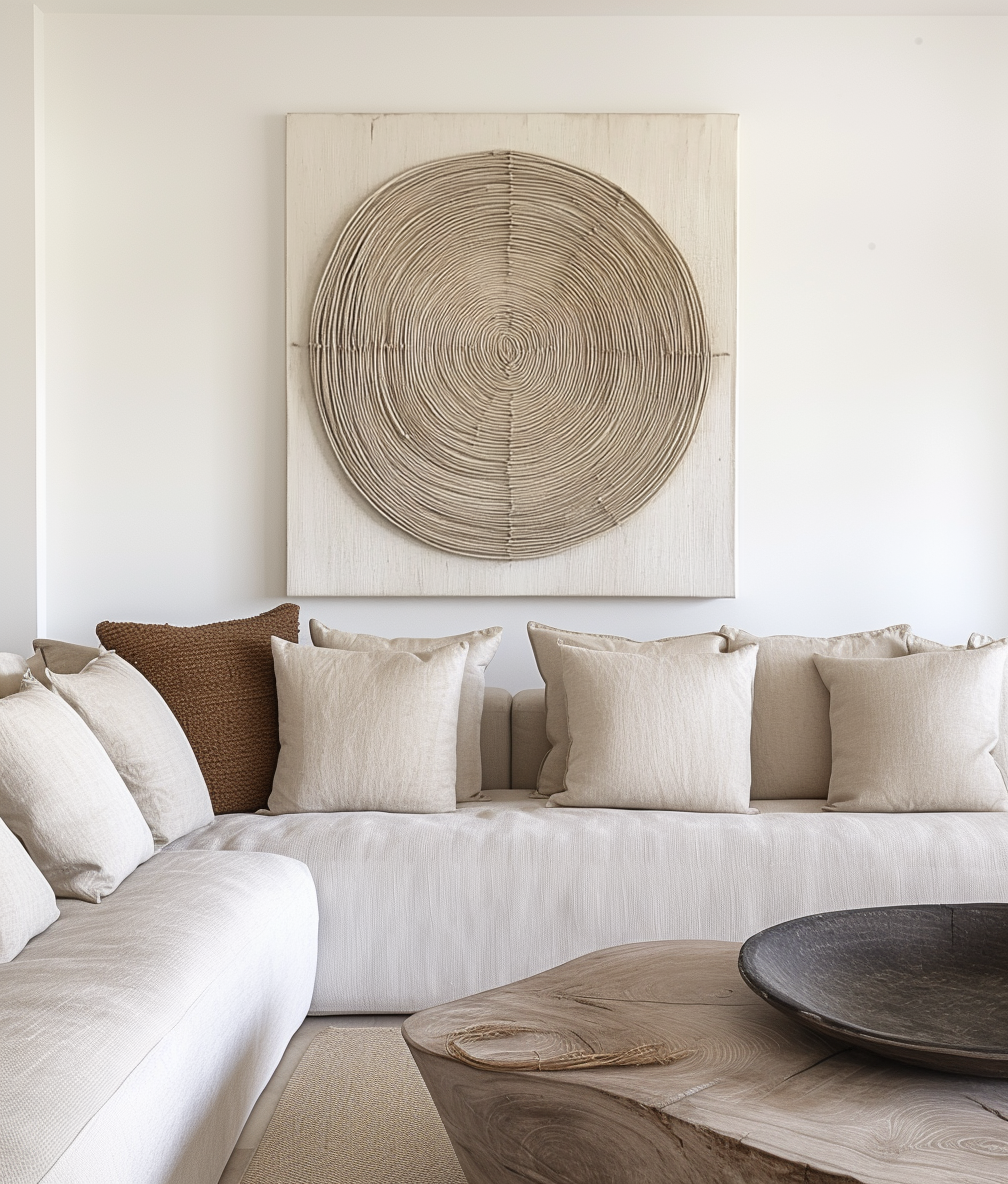 Earthly Harmony Textured Panel-3D Minimalist Abstract Texture Concentric Circle Oil Painting Wall Art