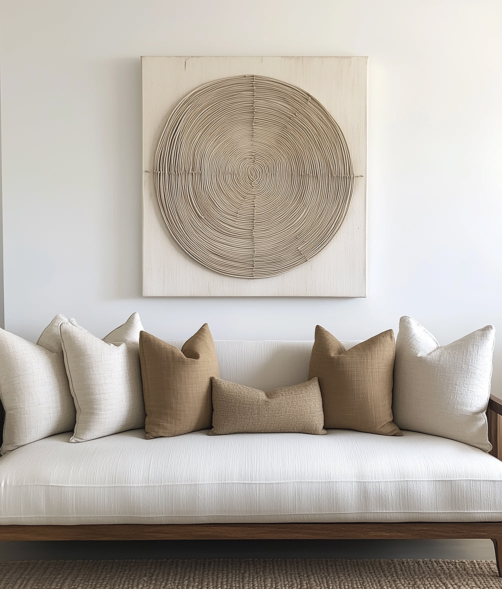 Earthly Harmony Textured Panel-3D Minimalist Abstract Texture Concentric Circle Oil Painting Wall Art