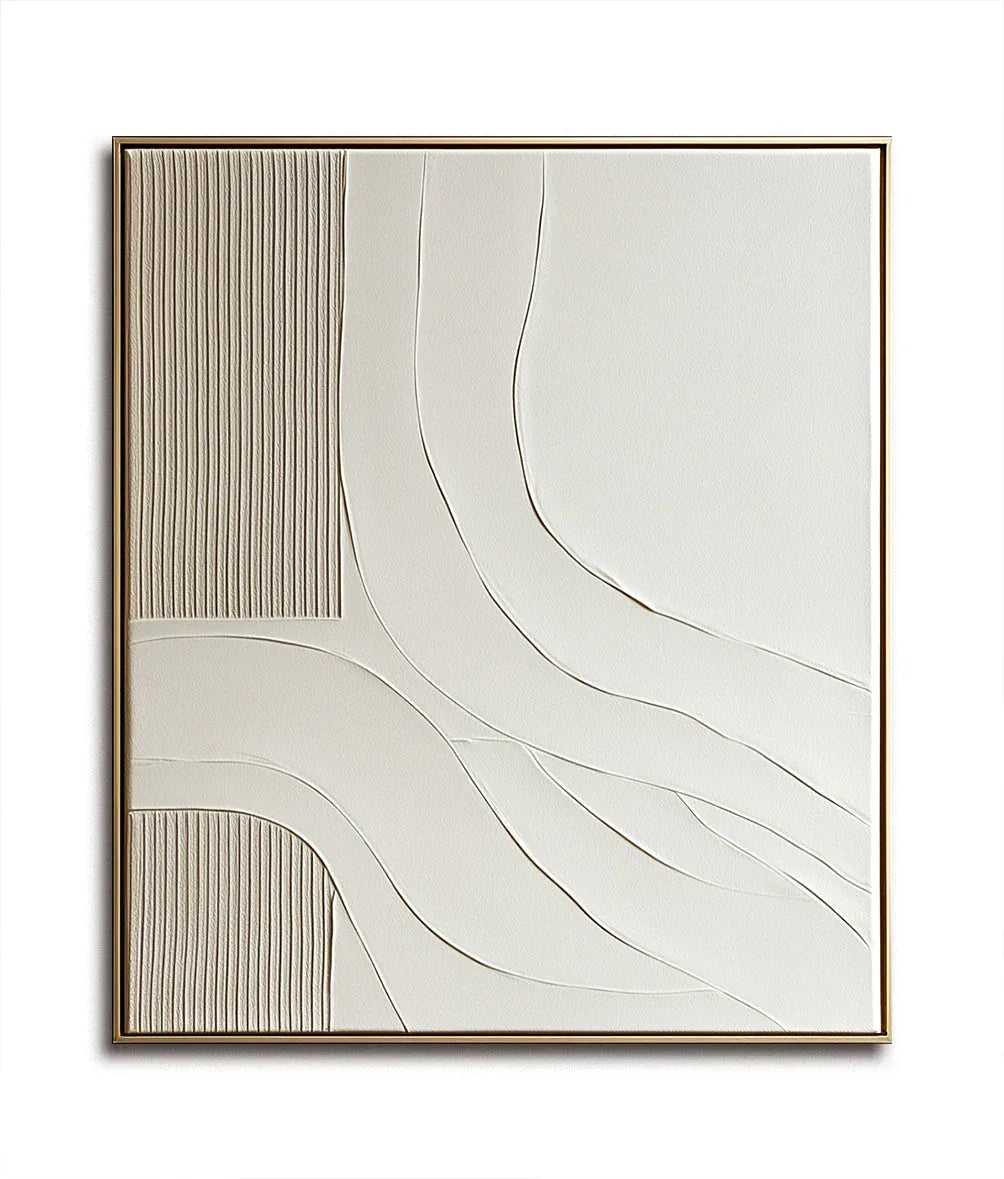 Serene Pathways-Hand drawn Soft Waves and Geometric Abstract Wall Art - artextured