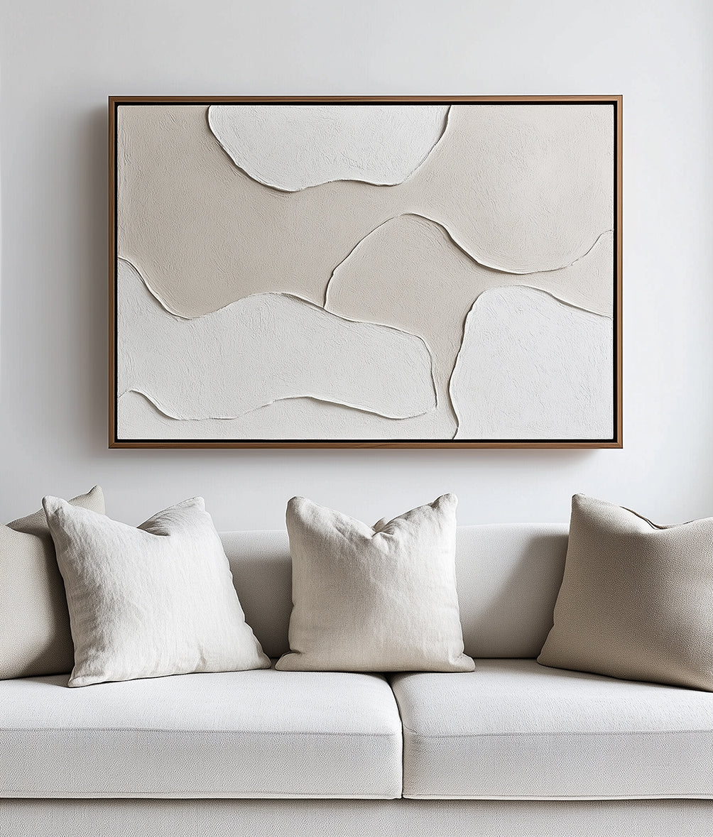 Tranquil Layers-Minimalist Light Hand Drawn Organic Soft Block Wall Art