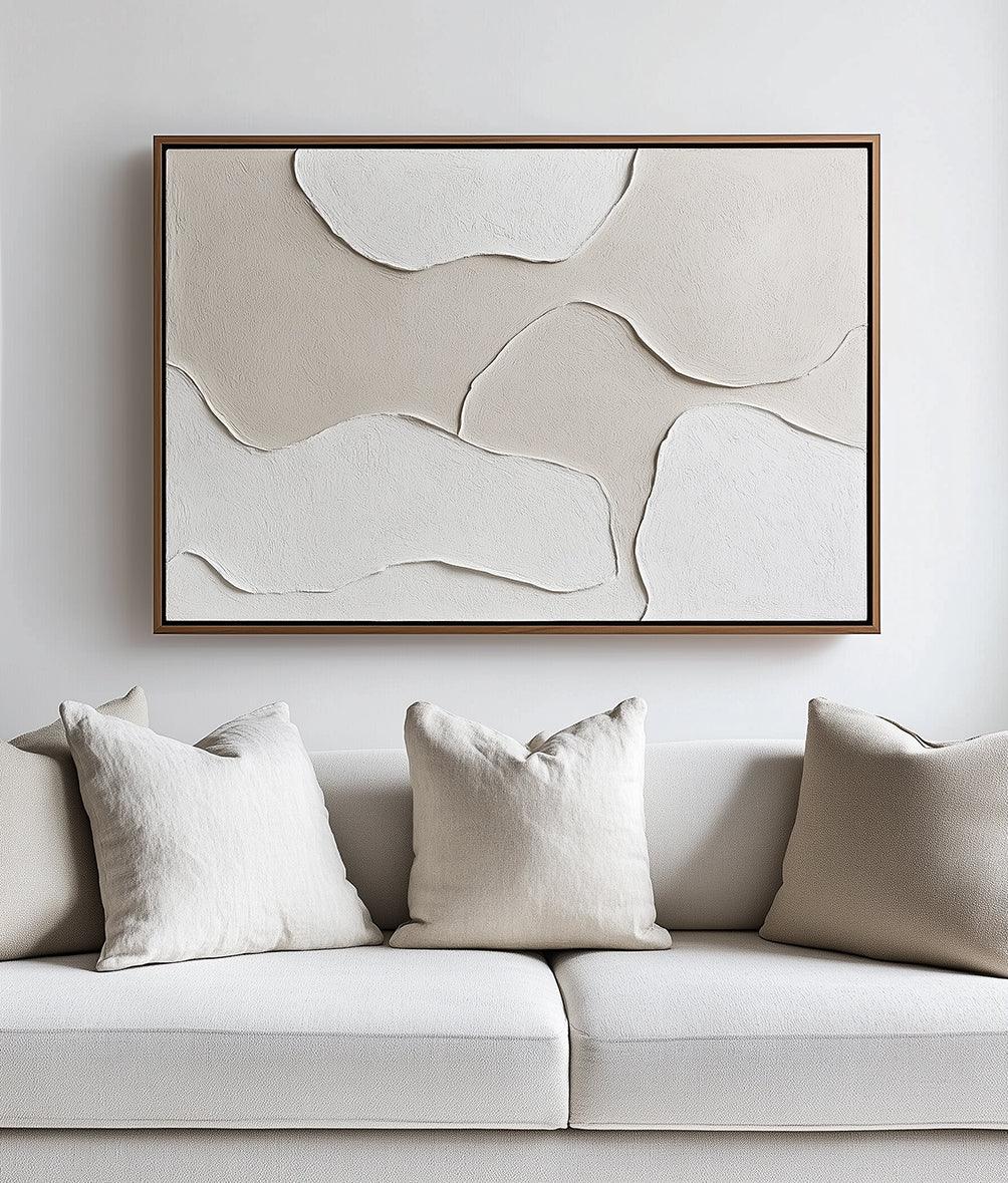 Tranquil Layers-Minimalist Light Hand Drawn Organic Soft Block Wall Art - artextured