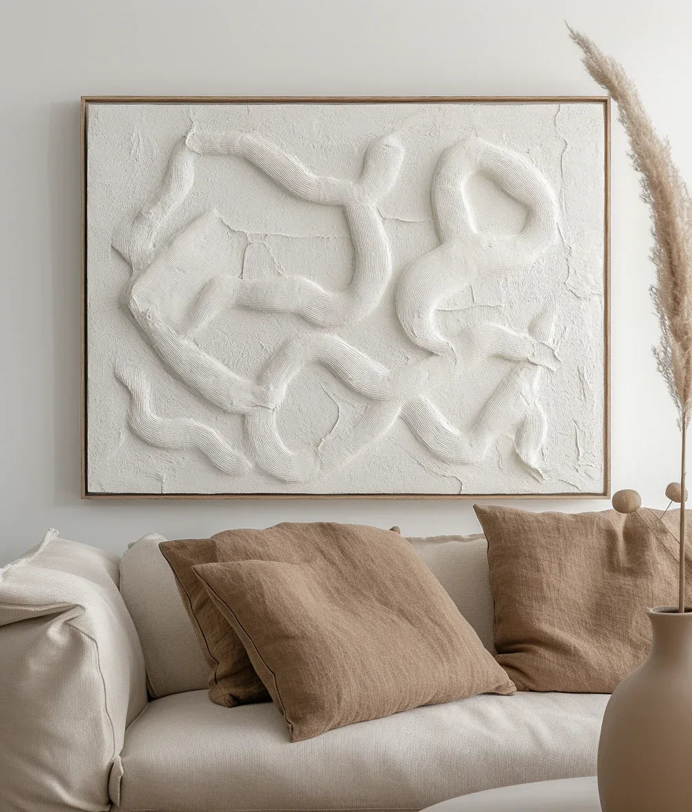Textured Labyrinth - Flowing Minimalist Wall Art - artextured