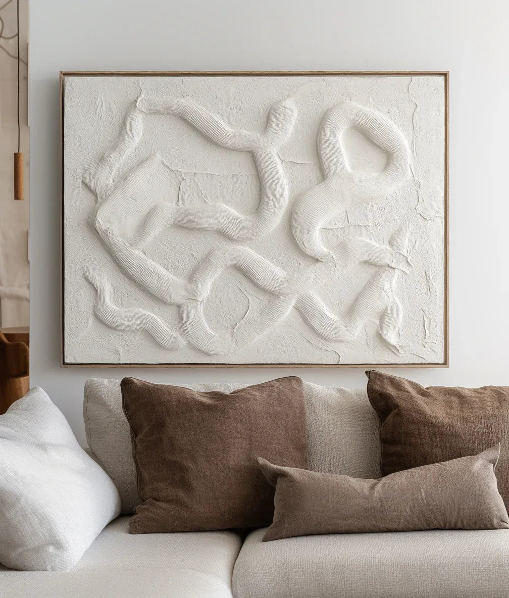 Textured Labyrinth - Flowing Minimalist Wall Art - artextured