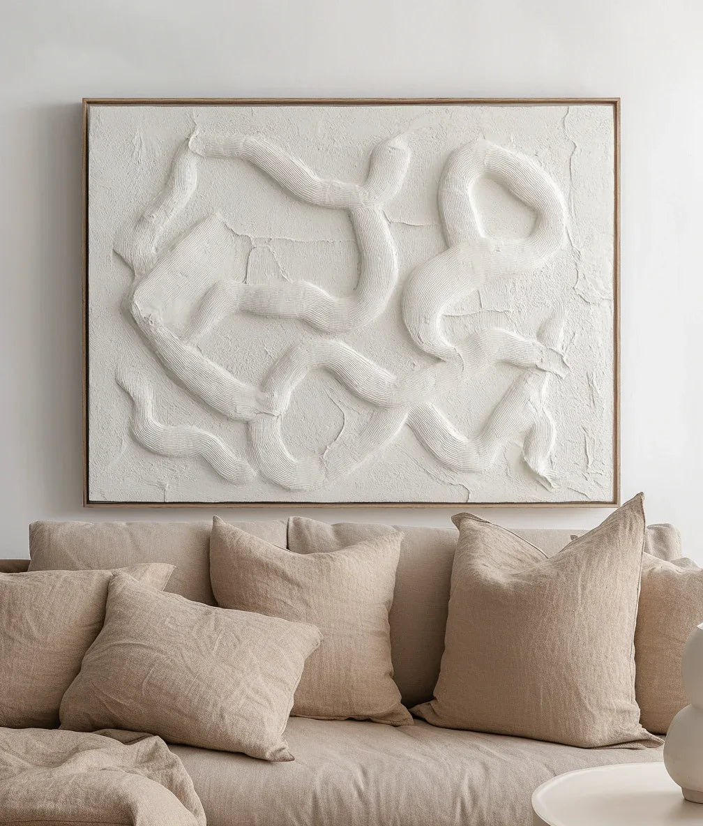 Textured Labyrinth - Flowing Minimalist Wall Art - artextured