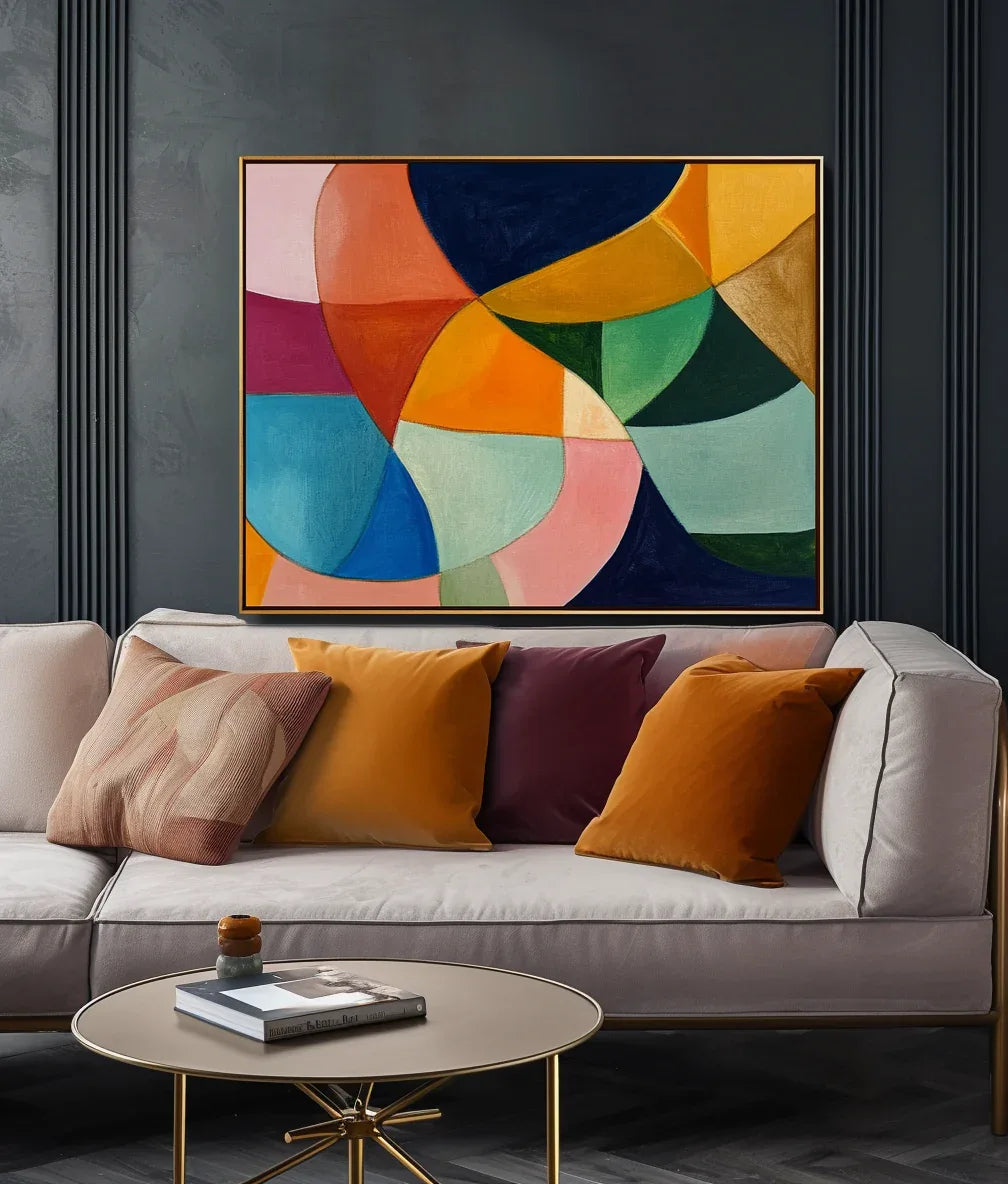 Modern Rhythm - Abstract and Three-Dimensional Flowing Colorful Oil Painting Wall Art - artextured