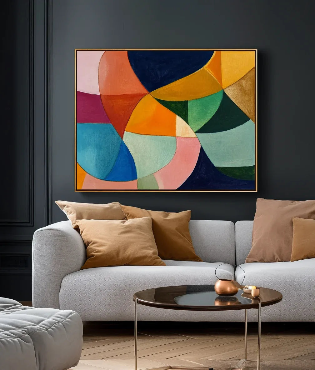 Modern Rhythm - Abstract and Three-Dimensional Flowing Colorful Oil Painting Wall Art - artextured