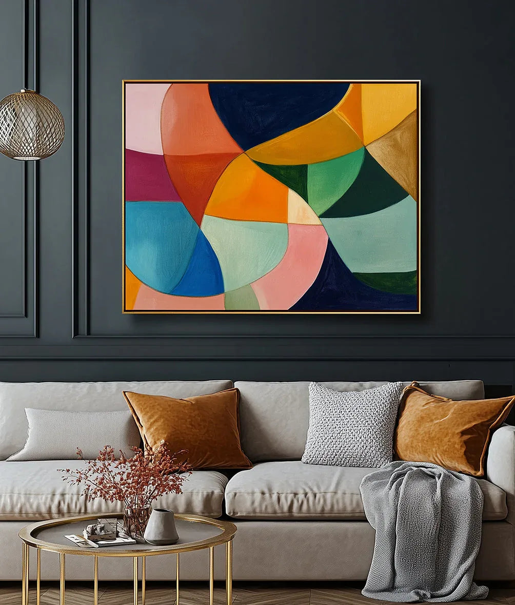 Modern Rhythm - Abstract and Three-Dimensional Flowing Colorful Oil Painting Wall Art - artextured