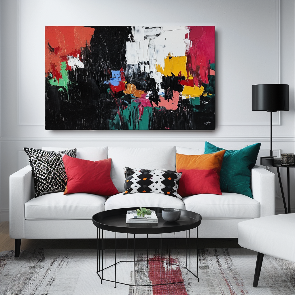 Urban Abstract Symphony-Abstract Color Block Turbulent Wall Art