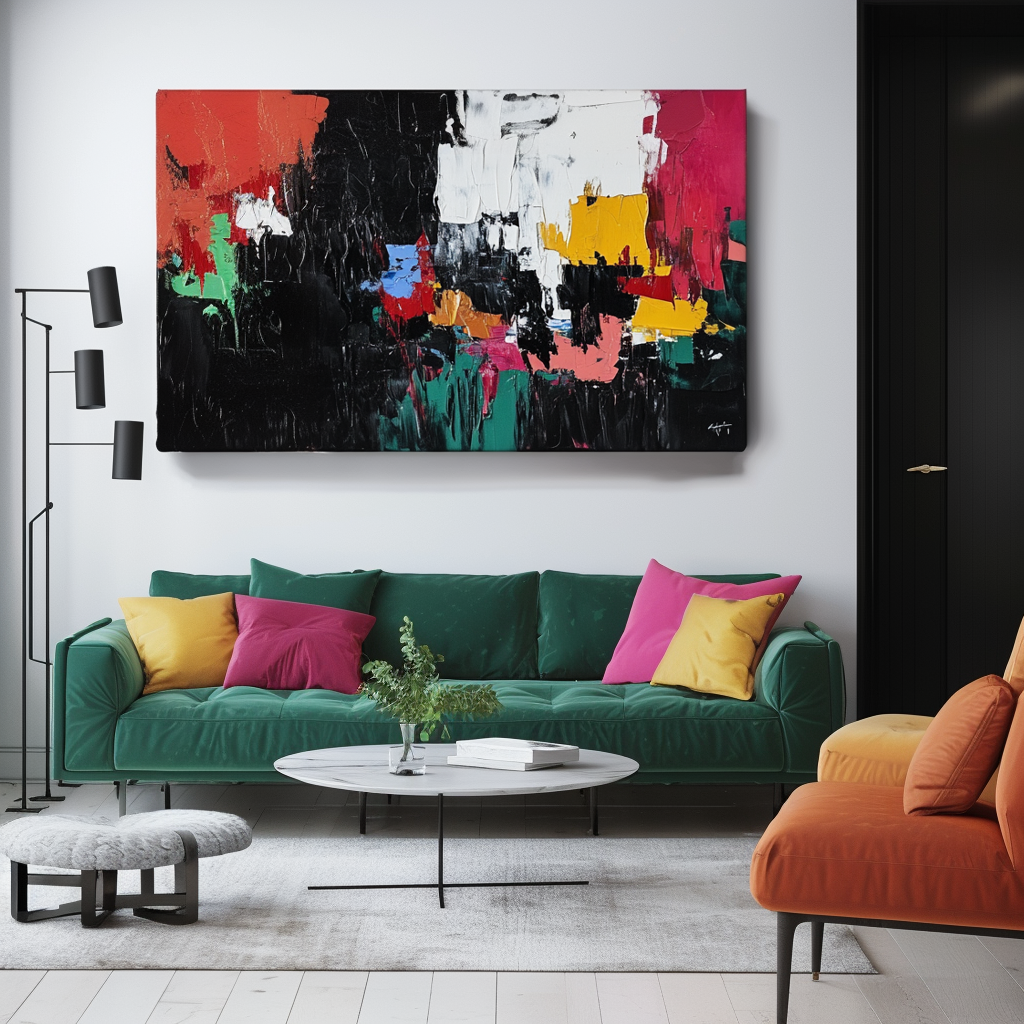 Urban Abstract Symphony-Abstract Color Block Turbulent Wall Art