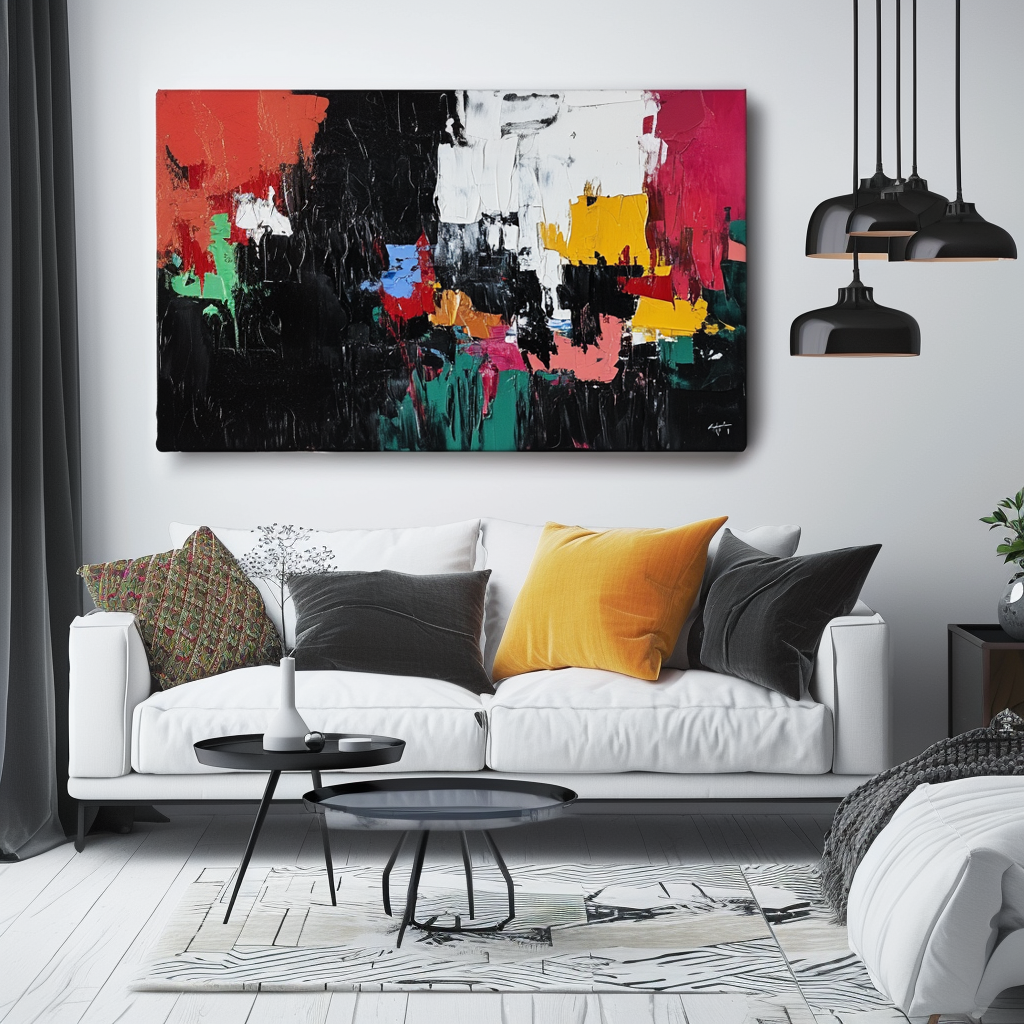Urban Abstract Symphony-Abstract Color Block Turbulent Wall Art
