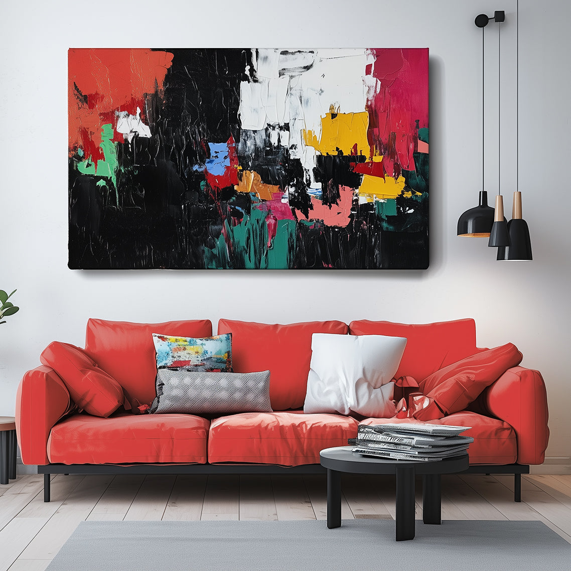 Urban Abstract Symphony-Abstract Color Block Turbulent Wall Art