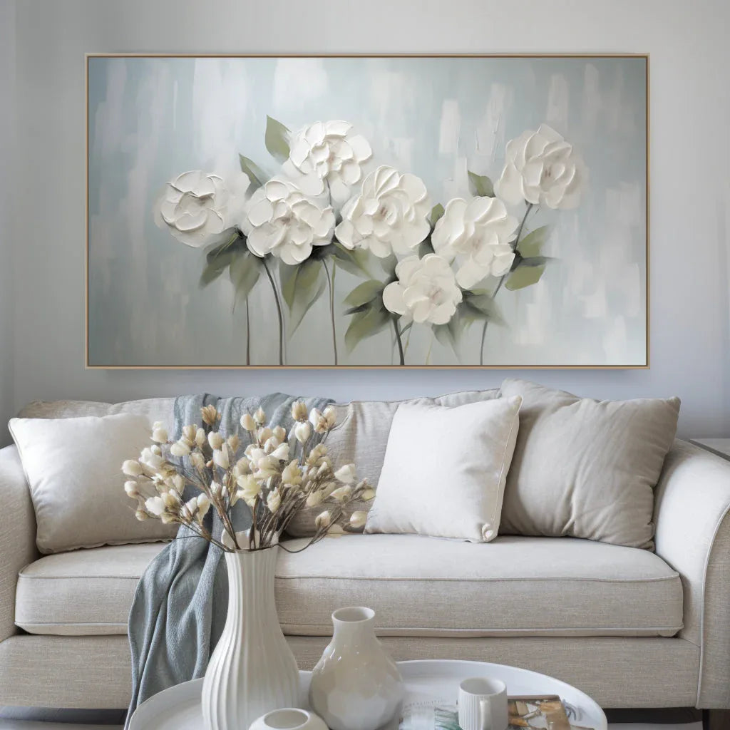 Blooming Grace -Modern Home Decor 3D Pure Floral Texture Wall Art - artextured