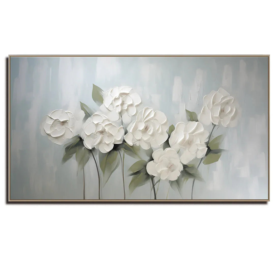 Blooming Grace -Modern Home Decor 3D Pure Floral Texture Wall Art - artextured