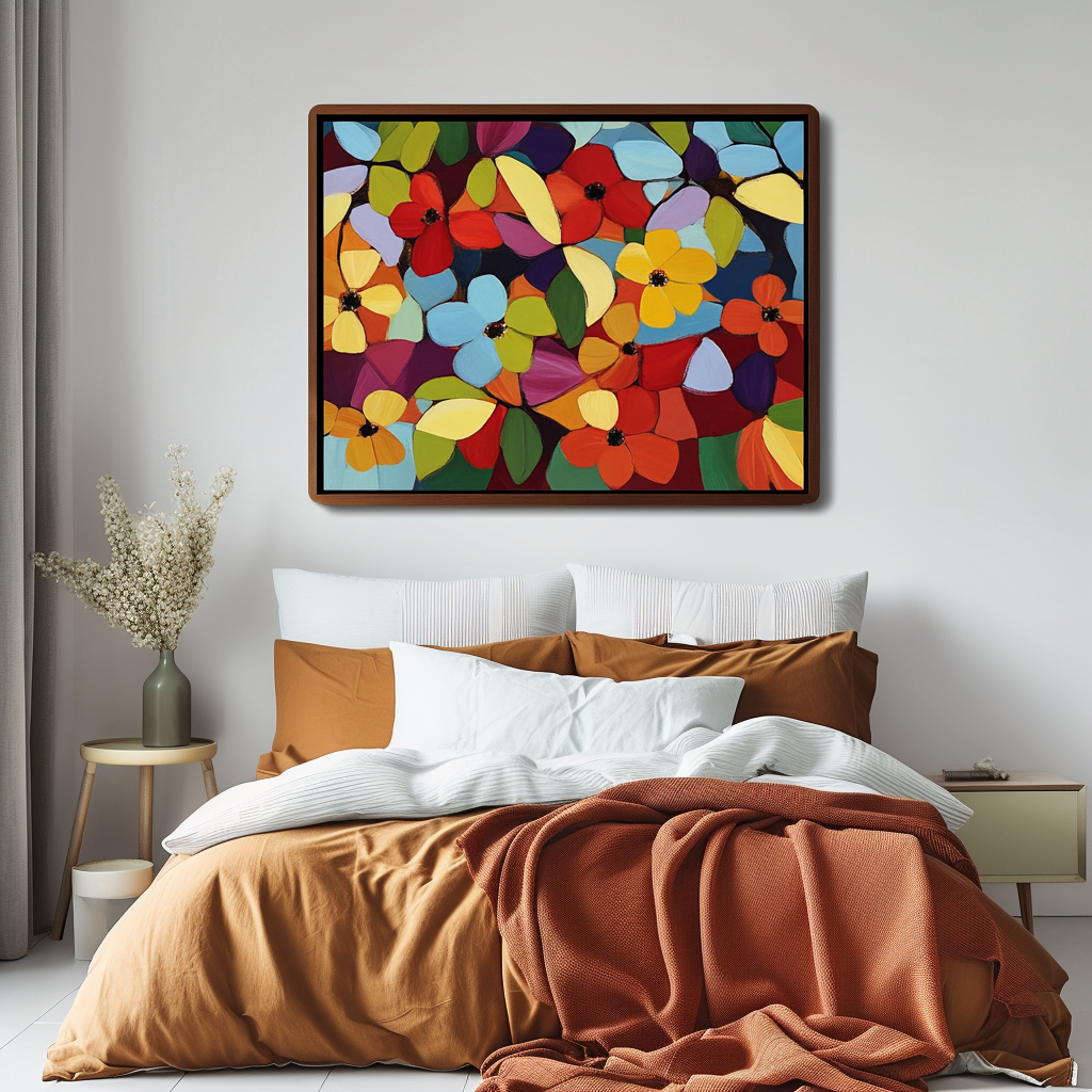 Vivid Blooms - Abstract Floral Canvas