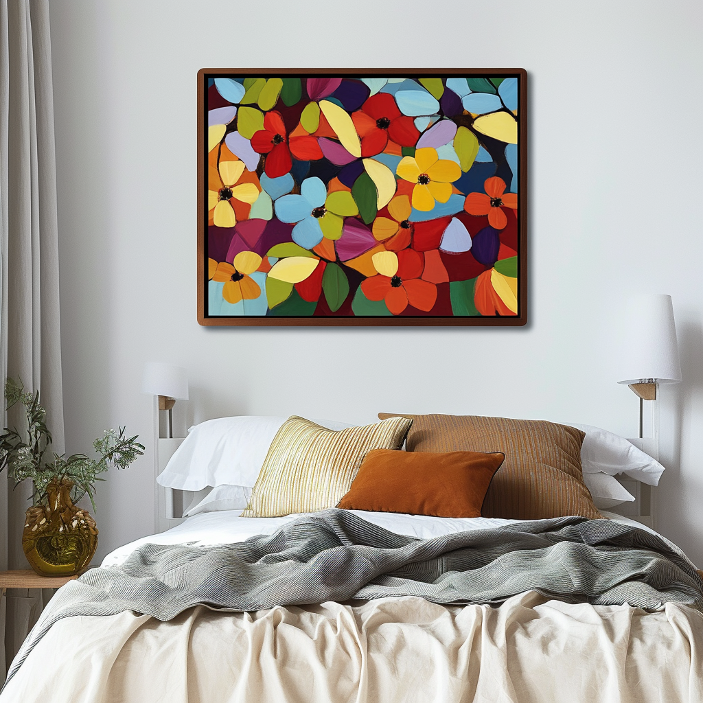 Vivid Blooms - Abstract Floral Canvas