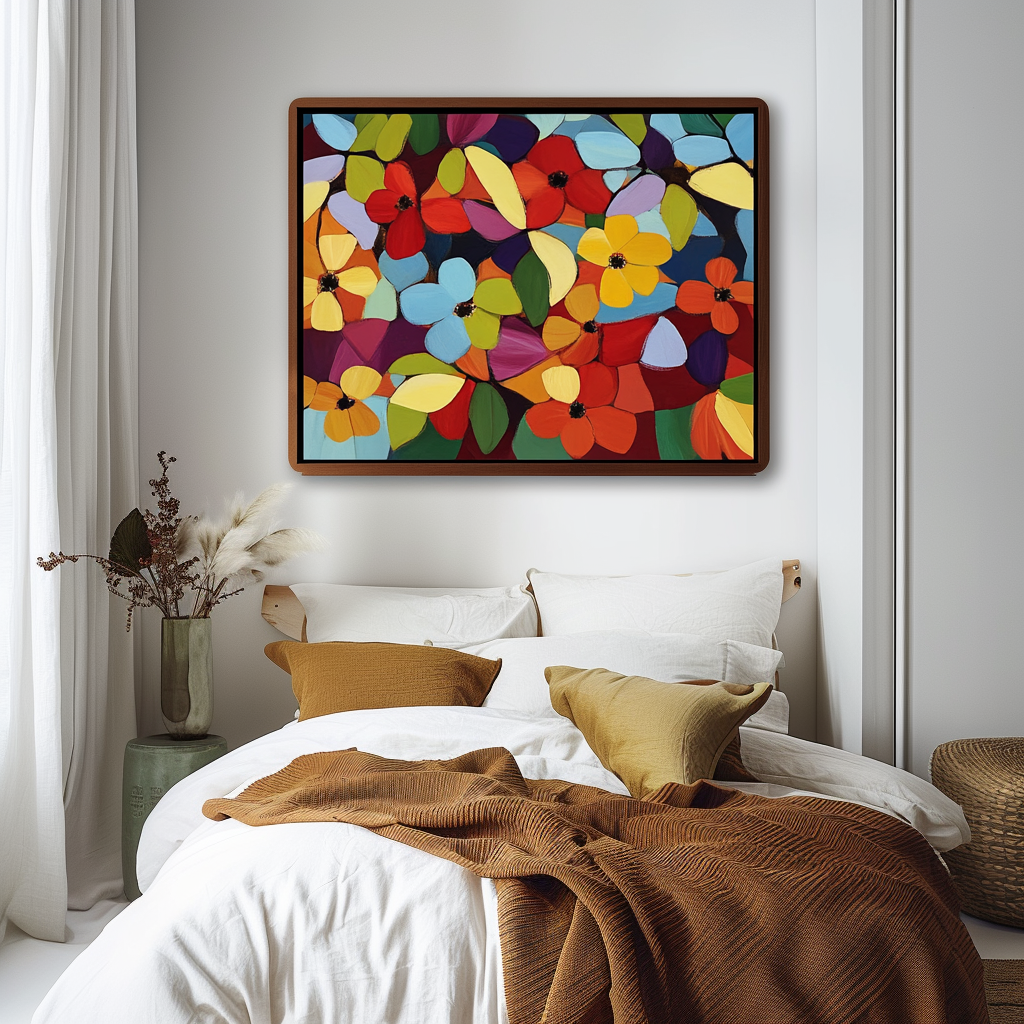 Vivid Blooms - Abstract Floral Canvas