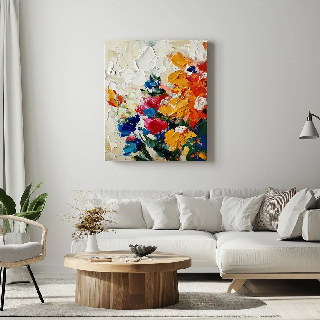 Radiant Garden -3D Texture Abstract Color Flower Cluster Oil Painting Wall Art - artextured