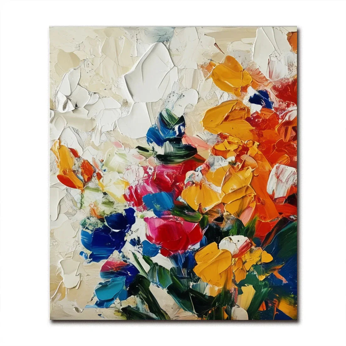 Radiant Garden -3D Texture Abstract Color Flower Cluster Oil Painting Wall Art - artextured