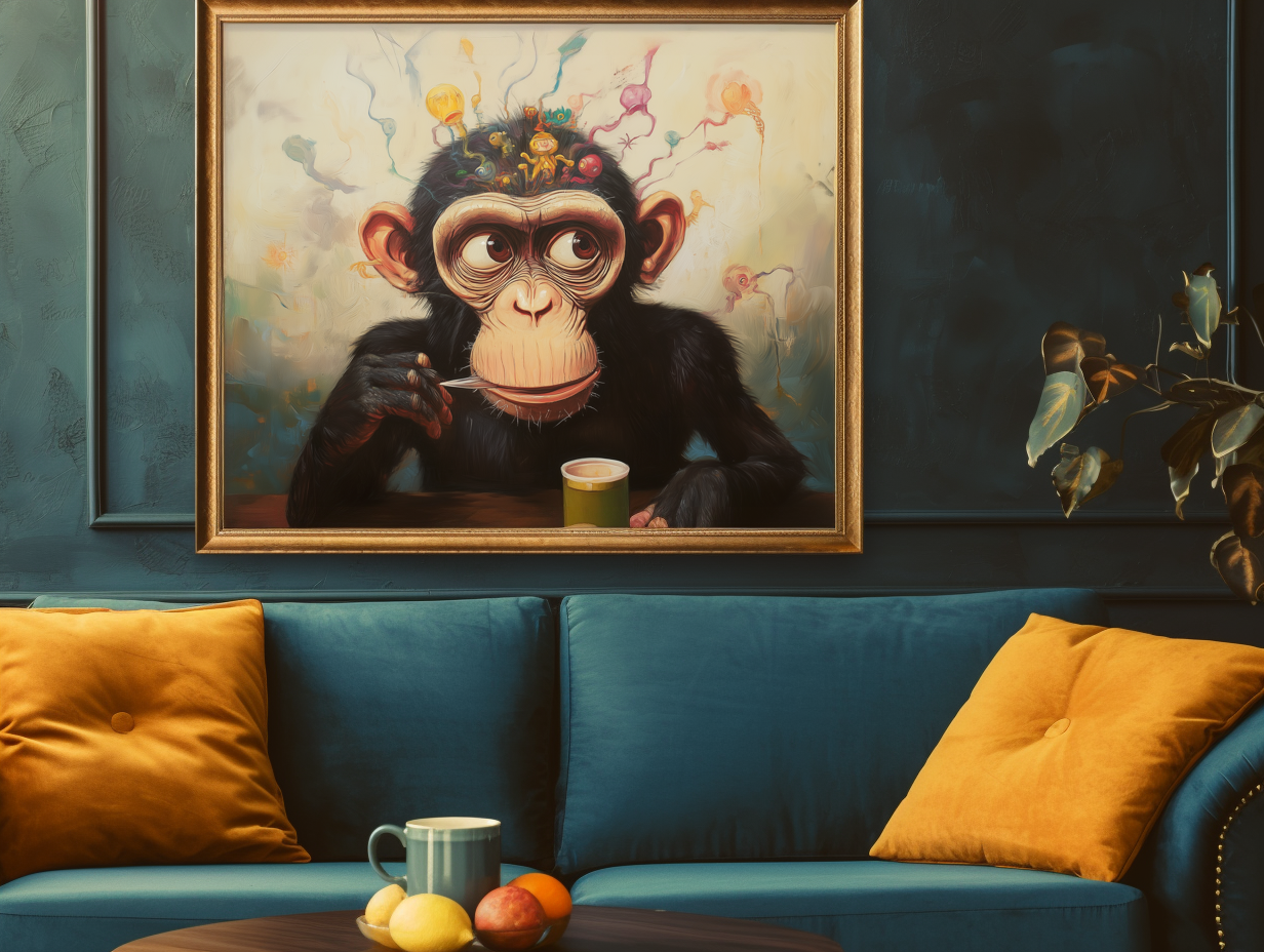 Whimsical Muse - Abstract Monkey Art