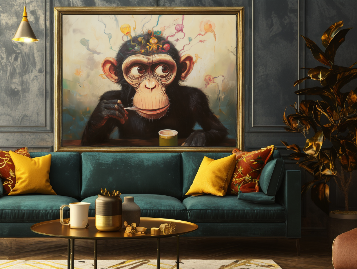 Whimsical Muse - Abstract Monkey Art