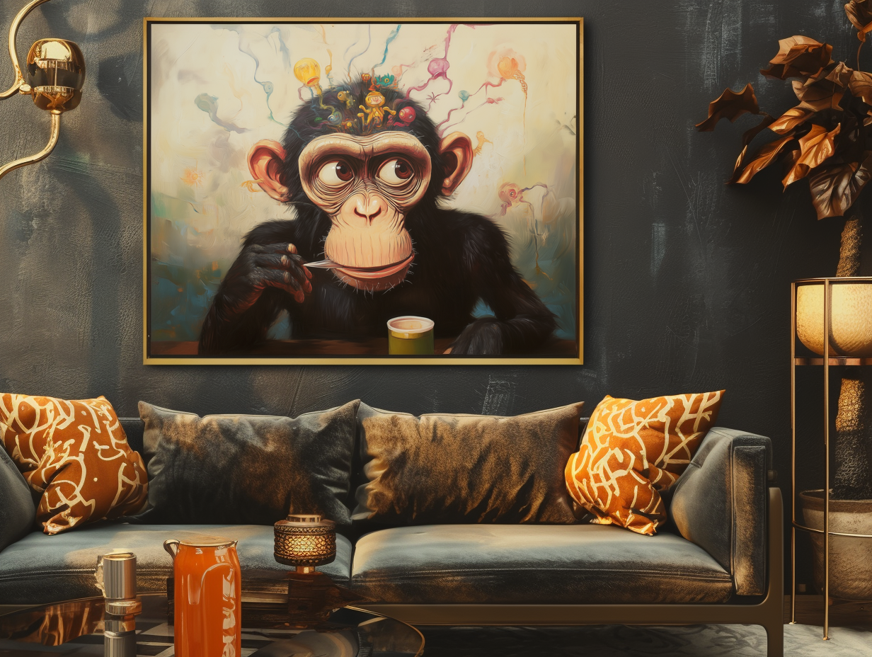 Whimsical Muse - Abstract Monkey Art