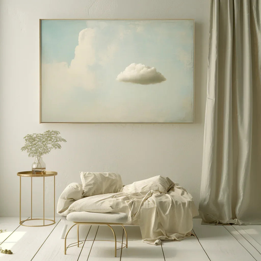 Floating Reverie-Modern Minimalist Abstract Cloud Texture Wall Art - artextured