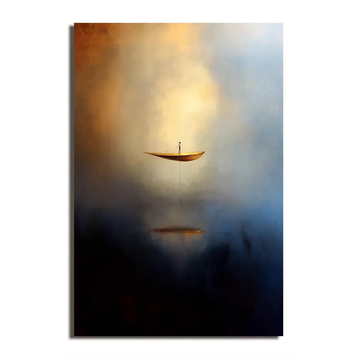 Ethereal Voyage-Modern Minimalist Abstract Boat Texture Oil Painting Wall Art - artextured