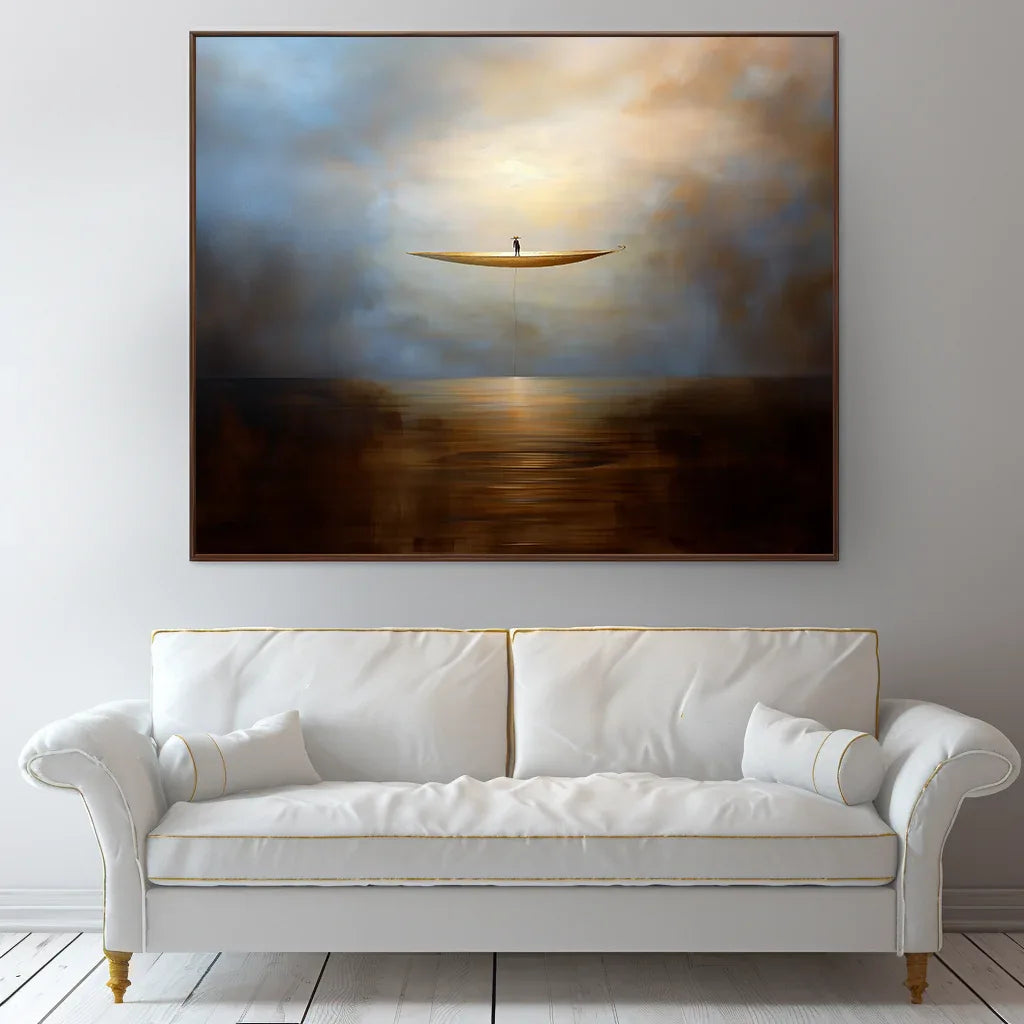 The Eternal Drift-Modern Abstract Sea Boat Texture Wall Art - artextured