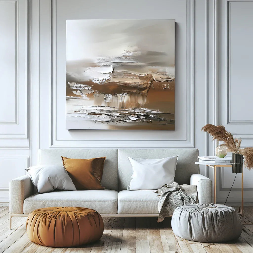 Earthen Symphony-Indoor or Living Room Warm Brown Natural Abstract Wall Art - artextured