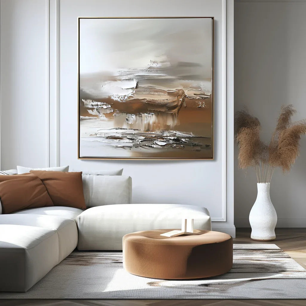 Earthen Symphony-Indoor or Living Room Warm Brown Natural Abstract Wall Art - artextured