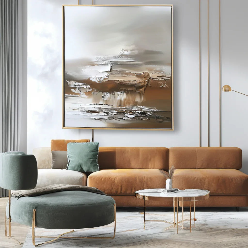 Earthen Symphony-Indoor or Living Room Warm Brown Natural Abstract Wall Art - artextured