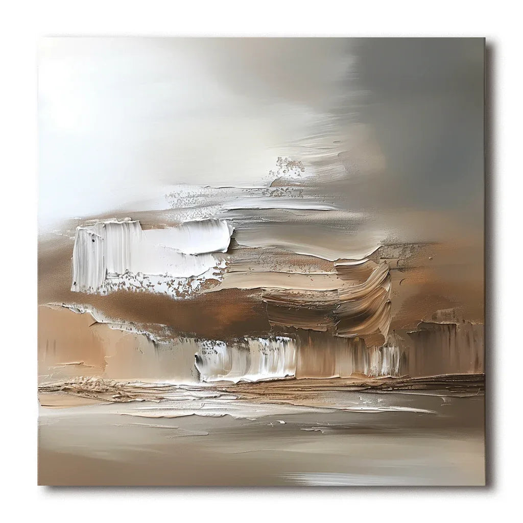 Eternal Horizons-Modern Minimalist Warm Brown Natural Abstract Oil Painting Wall Art - artextured