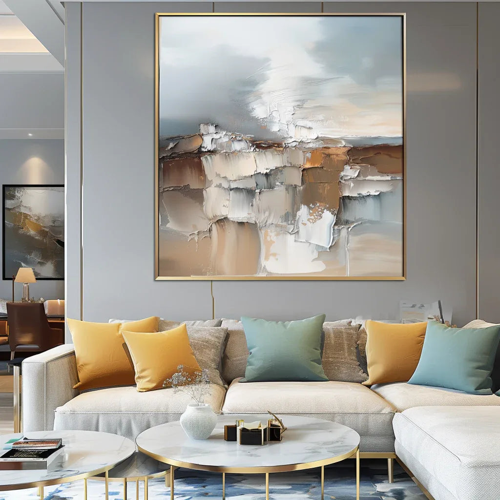 Fragmented Stillness - Hand Drawn Texture Abstract Cliff Wall Art - artextured