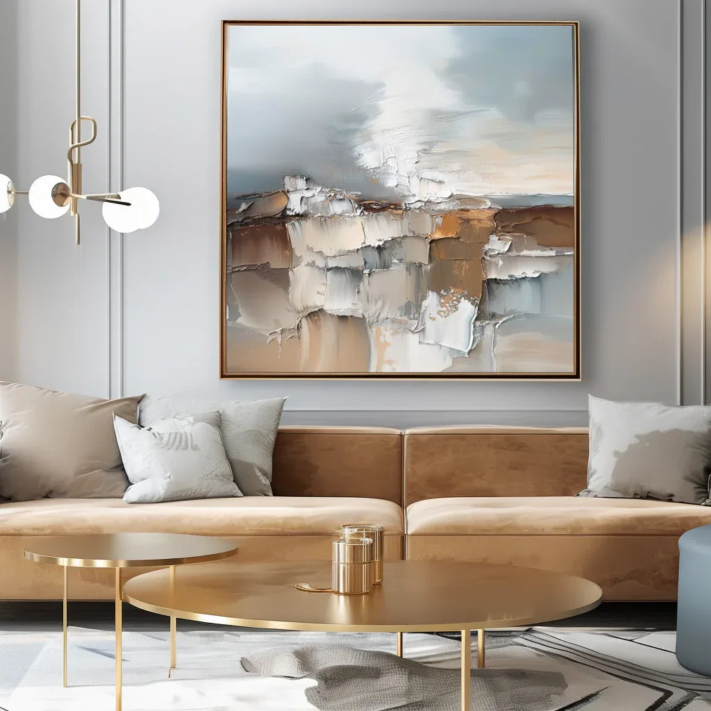 Fragmented Stillness - Hand Drawn Texture Abstract Cliff Wall Art - artextured