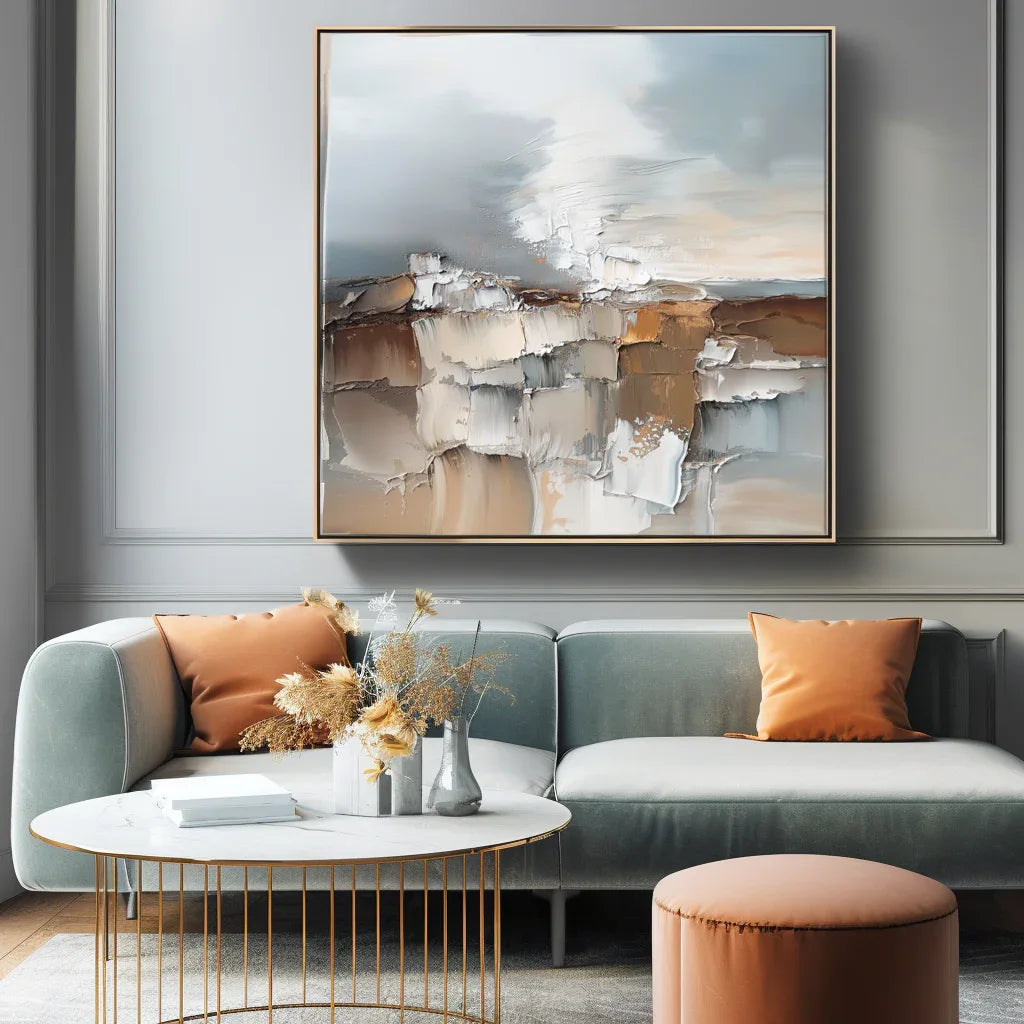 Fragmented Stillness - Hand Drawn Texture Abstract Cliff Wall Art - artextured