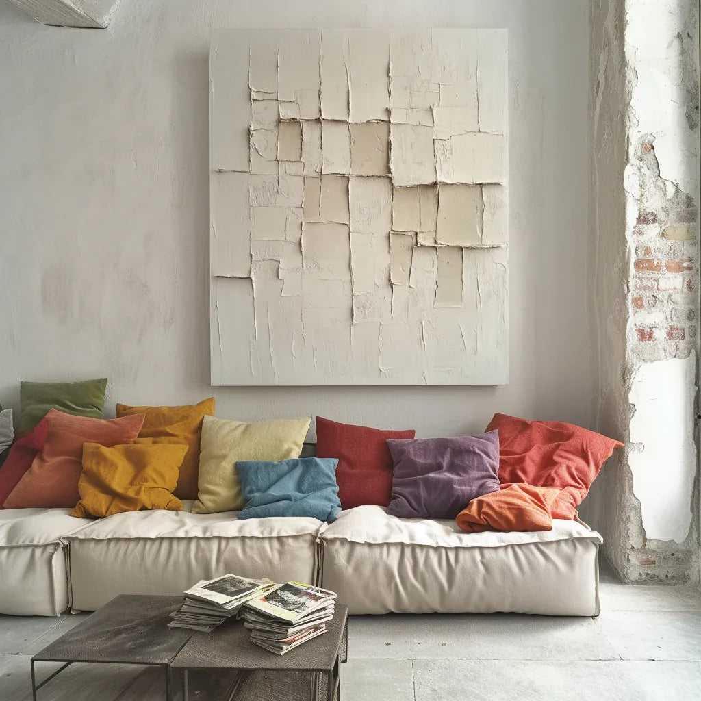 Silent Formation-Wabi-Sabi Style Beige Three-Dimensional Abstract Wall Art - artextured