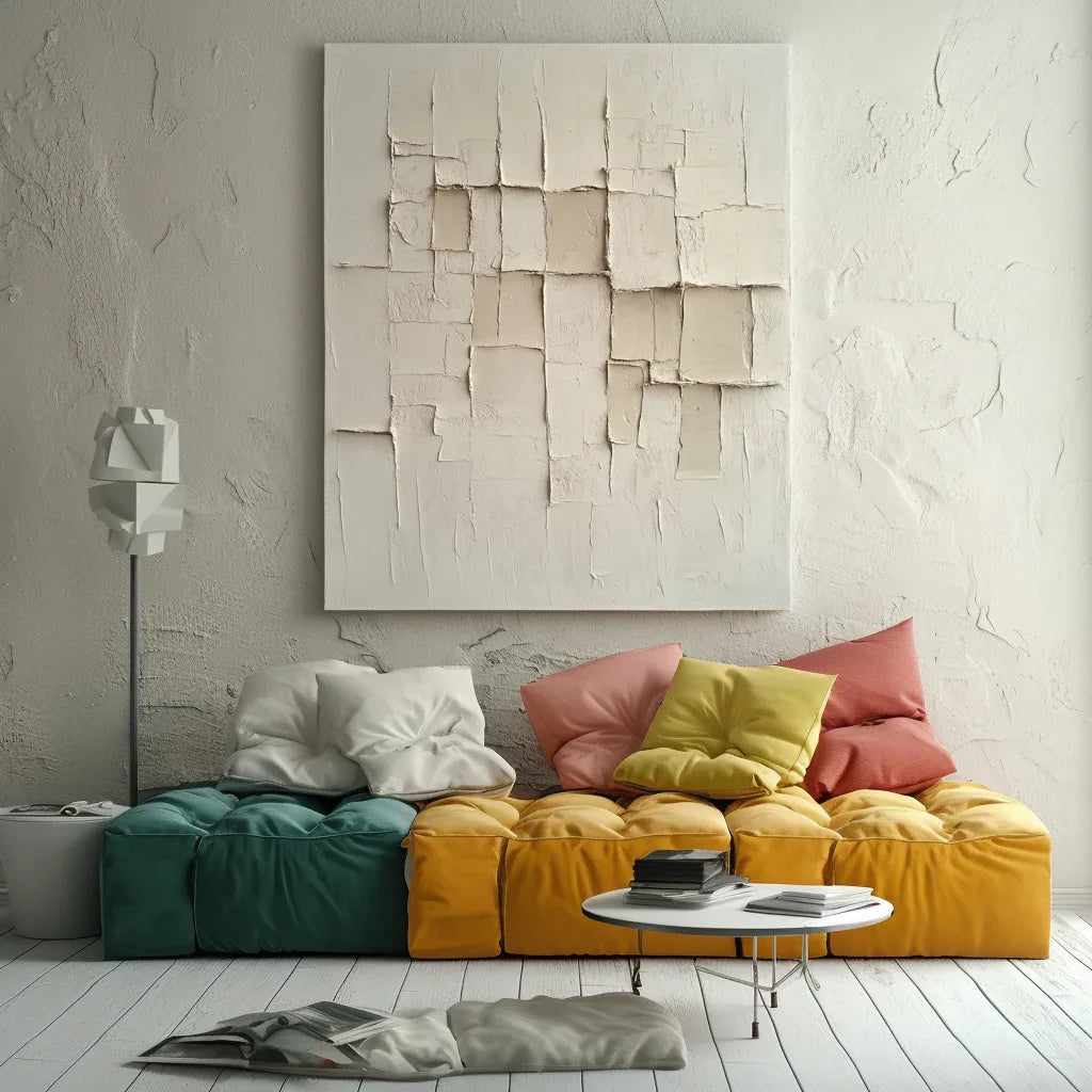 Silent Formation-Wabi-Sabi Style Beige Three-Dimensional Abstract Wall Art - artextured